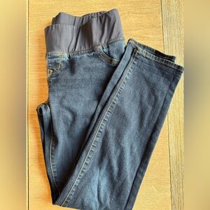 Old Navy Dark wash maternity skinny jeans low stretch waist